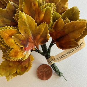 24 Vintage Occupied Japan Millinery Lacquered Autumn Maple Leaves Japanese Lacquer Leaf 1940s x2