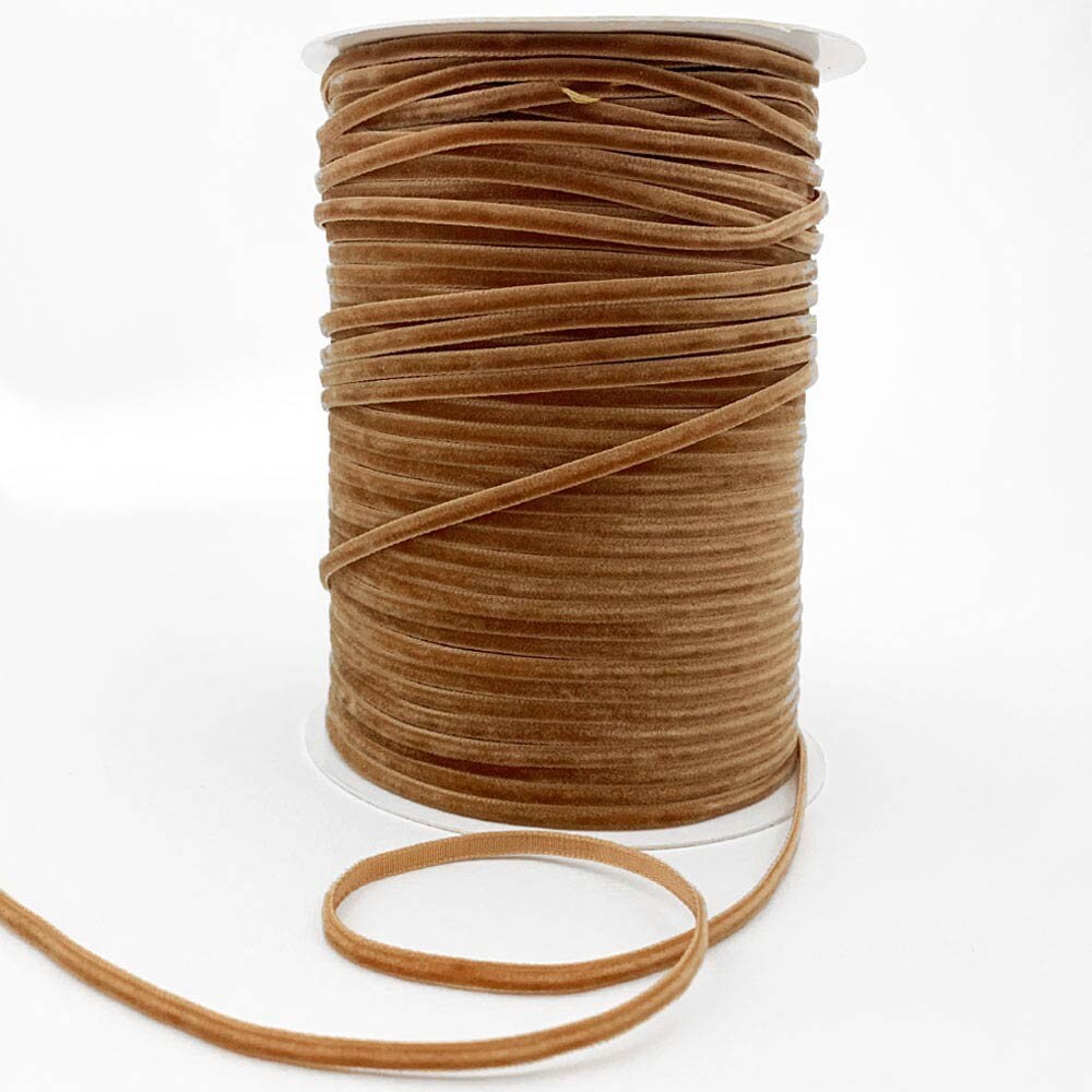新作モデル 10 Yards Tiny Velvet Ribbon Trim Fawn Brown 1/8 トップス