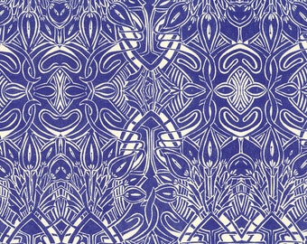 From Italy 2 Sheets Blue Art Nouveau Print Italian Paper ~ Leonardo IPL814BL x2