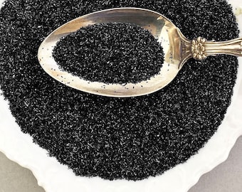 From Germany Glass Glitter 2 Ounces Black In Jar Fine Grit ~ GG90-BLK