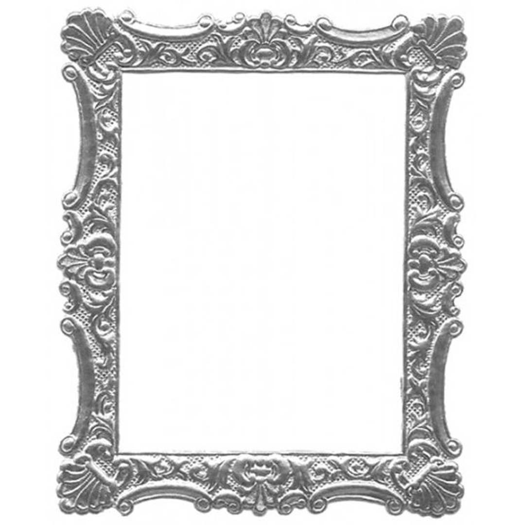 2 Frames Germany Deeply Embossed Silver Paper Foil Large Dresden Frame
