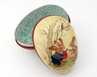 From Germany New Peter Rabbit 4-1/2” Papier Paper Mache Easter Egg