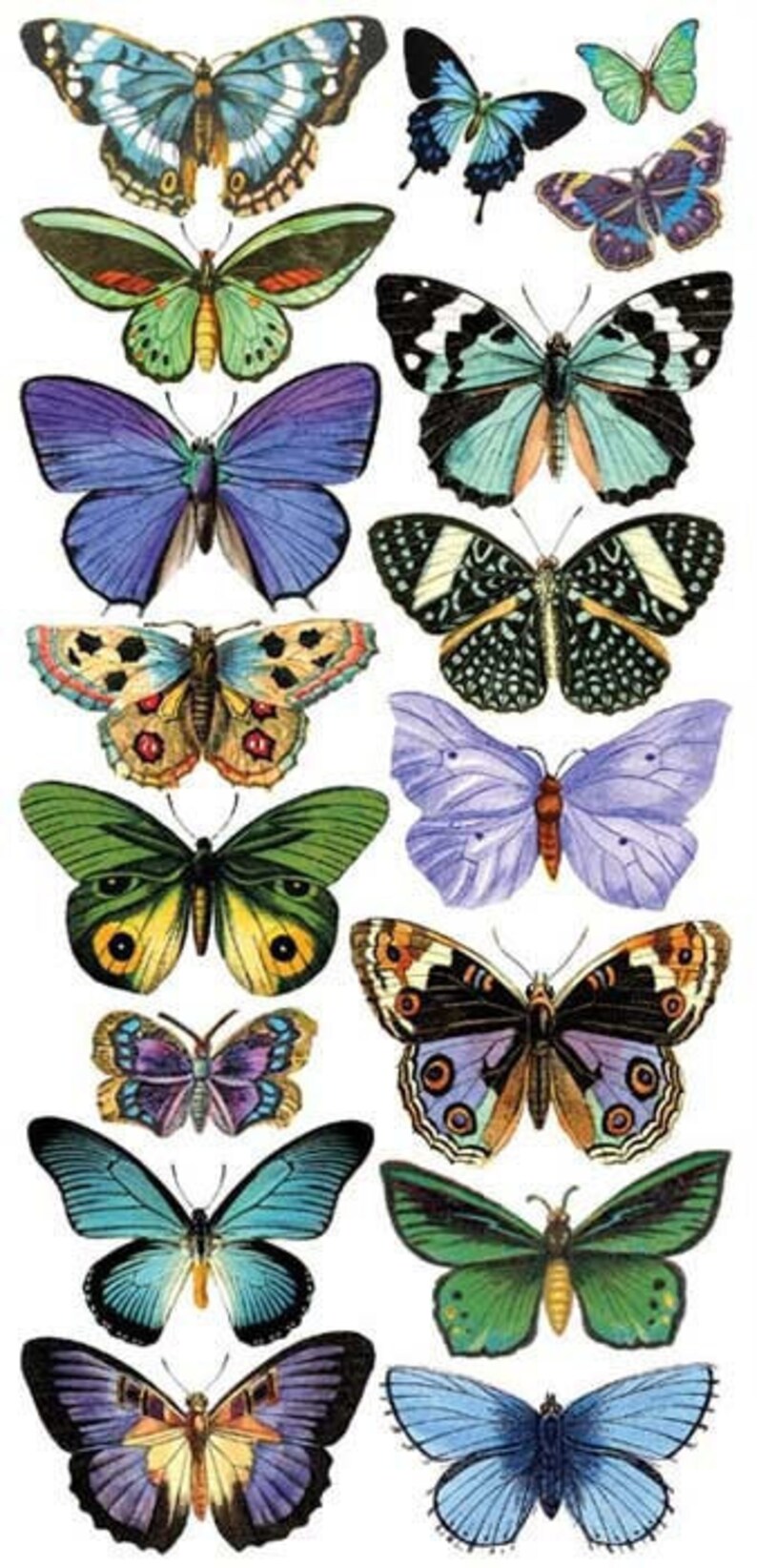 3 Sheets Self Adhesive Butterfly Stickers Colorful Etsy