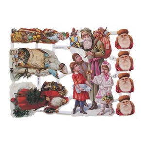 Germany Die Cut Santa Claus Christmas Paper Scraps  7160