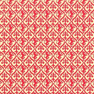 2 Sheets Italian Red Griffin and Lily Print Paper ~ Carta Varese Italy IPV820R x2