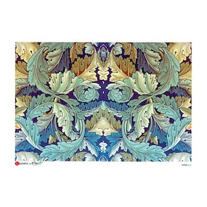 2 Sheets Italy Rice Paper Decoupage Sheet Art Nouveau Acanthus Leaves William Morris  RCP-PAT-131 x2
