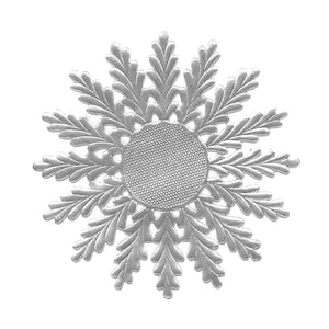 2 Medallions Germany Extra Large Silver Dresden Paper Lace Stars Snowflakes DFW7223S x2