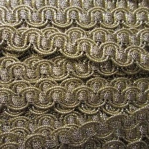 4 Yards Poland Vintage Metallic Gold Narrow Braid Woven Trim Ribbon 3/8&quot; Wide AS-24