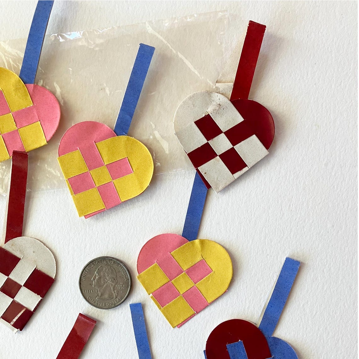 From Denmark 10 Vintage Julehjerter Woven Paper Hearts Christmas ...