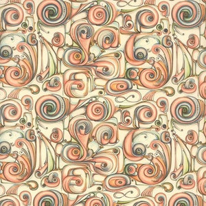2 Sheets Italian Stylized Seashells Print Paper ~ Carta Varese Italy  IPV709 x2