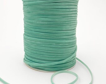 10 Yards Tiny Velvet Ribbon Trim Soft Aqua 1/8" Wide