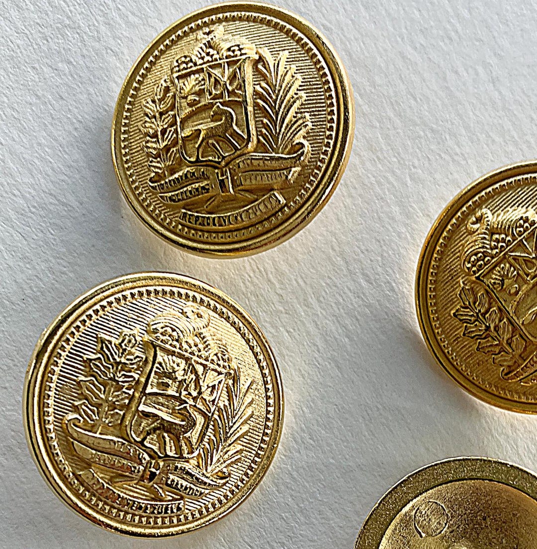 10 Brass Buttons Metal Blazer Jacket Button 7/8