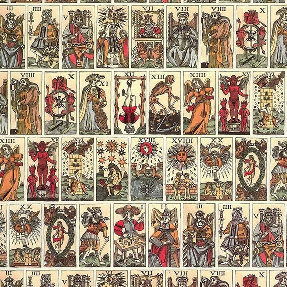 From Italy 2 Sheets Petite Tarot Cards Italian Paper ~ Tassotti IPT535 x2