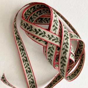 4 Yards Sweden Traditional Folkloric Costume Trim Ribbon Woven Cotton Jacquard 14mm Christmas SFT402