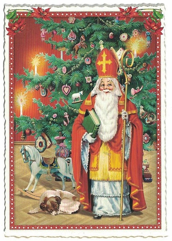 Germany Postcards Sinterklaas Santa Claus Christmas Five Matching German  Cards PK922