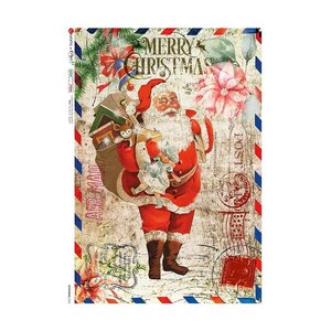 From Italy 2 Sheets Italian Rice Paper Decoupage Santa Christmas RCP-CH-332 x2