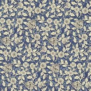 2 Sheets Italian Blue Floral Print Paper ~ Carta Varese Italy  IPV884BL x2