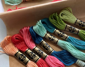 From France 16 Skeins DMC Embroidery Floss 6 Stand 8 Meters Thread Sampler
