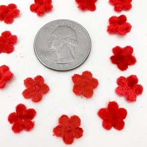 48 Czech Velvet Forget Me Not Flowers Millinery Flower Making Or Scrapbooking Red VB112-RD