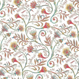 2 Sheets Red Floral Italian Print Paper ~ Carta Fiorentina Italy  IPF065-R x2
