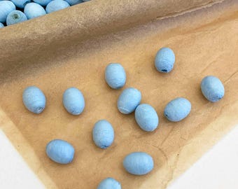 24 Czech Spun Cotton Light Blue Tiny Eggs Berries Elf Feet SC199-LB x2