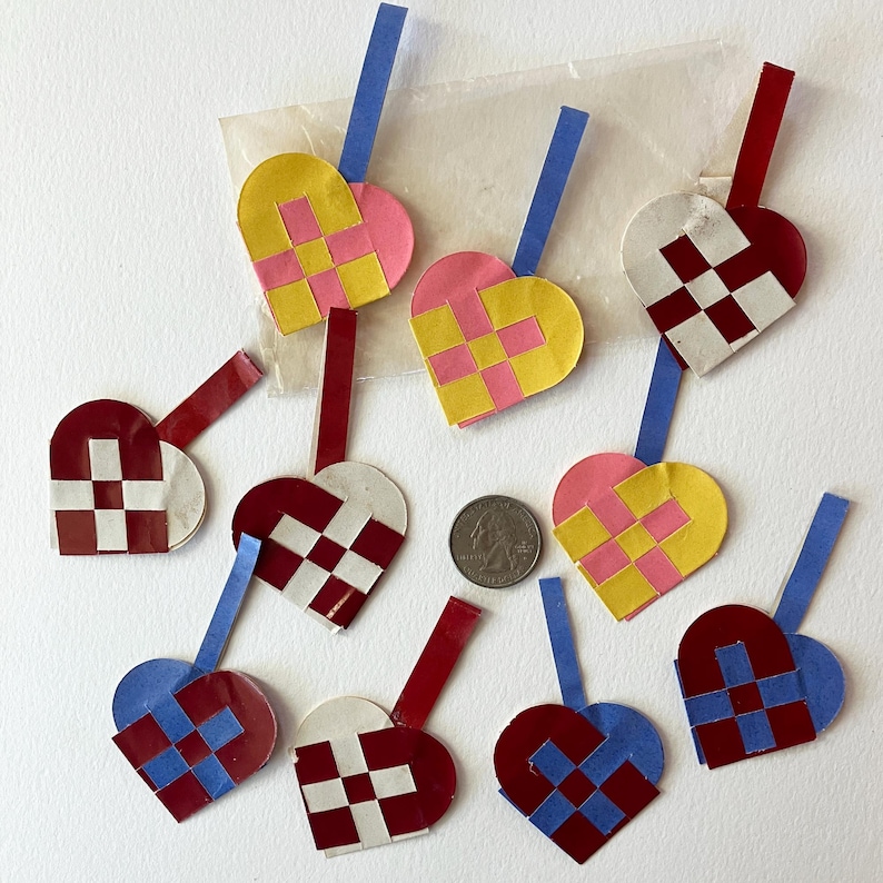 From Denmark 10 Vintage Julehjerter Woven Paper Hearts Christmas ...