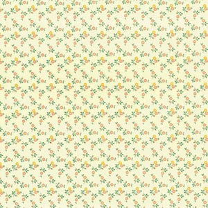 2 Sheets Italian Super Tiny Yellow And Orange Floral Print Paper ~ Carta Varese Italy  IPV859YOR x2
