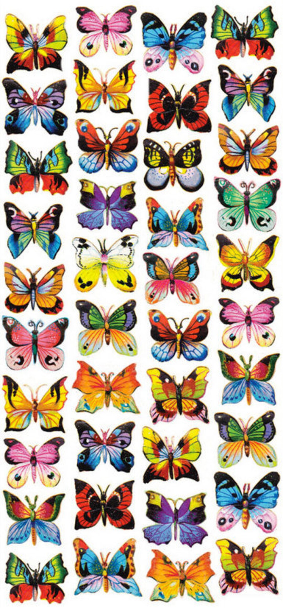 Small Butterfly Stickers, 50 Sheets Romantic Easy Self-Adhesive Note Paper  Stickers with Multi Color Butterflies Decals for Kids Scarpbooking Crafts