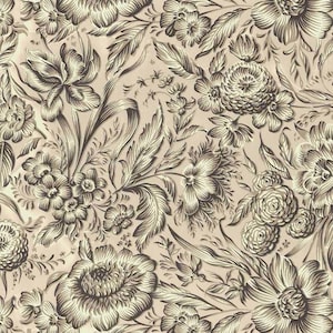 2 Sheets Italian Brown Flowers Print Paper ~ Carta Varese Italy IPV809BR x2