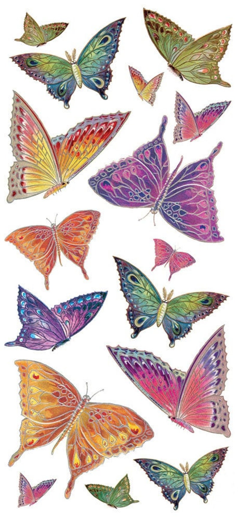 3 Sheets Self Adhesive Butterfly Stickers Colorful Scrapbooking ...