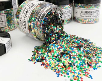 Germany Aluminum Retro Style Glitter Flakes Craft Glitter Multi Colored ALG-01