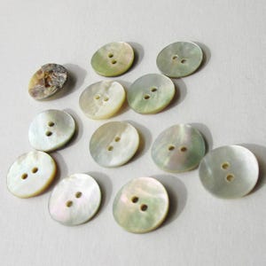 12 Buttons Mother Of Pearl Nacre Shell Buttons 5/8&quot; Button S-1