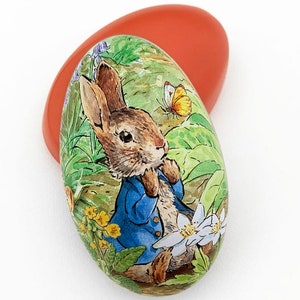  PETER RABBIT EGG BOX 美品 From England Tin Metal Easter Egg Box Peter Rabbit in the Garden