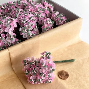 Vintage Pink Forget Me Nots Millinery Fabric Flowers 1950s VAT120