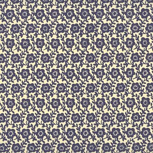 2 Sheets Italian Blue Flower and Leaf Print Paper ~ Carta Varese Italy  IPV839B x2