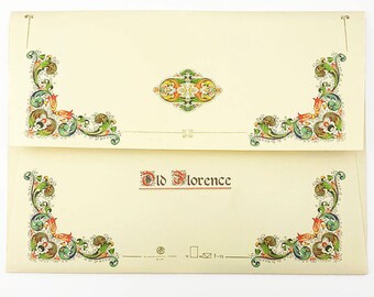 Italian Stationery Letter Writing Set in Portfolio ~ 10 sheets + 10 envelopes ~ Florentine Multicolor Design Italy Paper CTL-V05