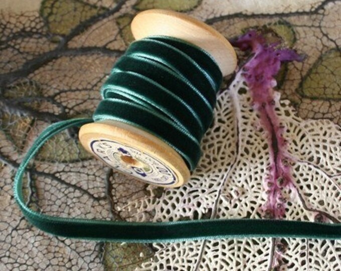 3 Yards Beautiful Forest Green Velvet Ribbon Trim .25 Inch - Etsy