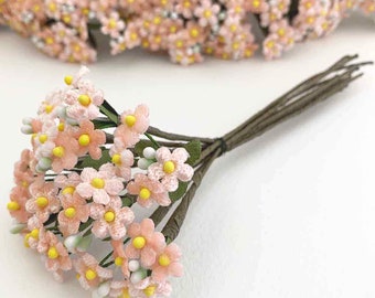 Czech Republic Velvet Forget Me Nots Millinery Fabric Flowers  Light Pink NFC046-PK
