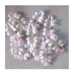 24 Vintage Germany Satin Flowers 2&quot; Millinery Flower Making Or Scrapbooking Pink White Blush #F