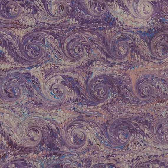 Hand Marbled Paper French Curl in Purples Berretti Marbled | Etsy