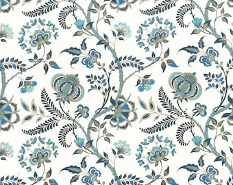 2 Sheets Blue Jacobean Floral Florentine Print Italian Paper ~ Rossi Italy IPR309B x2