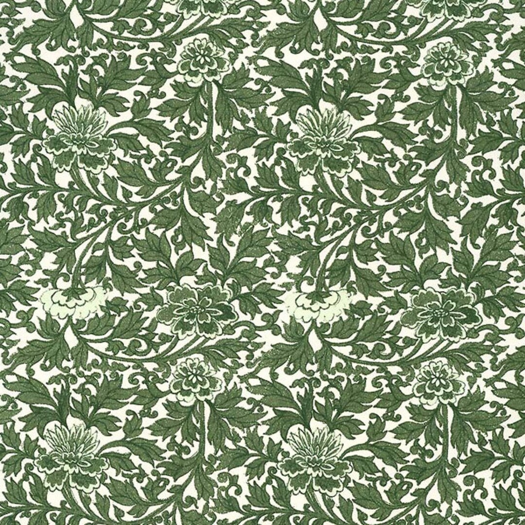 2 Sheets Italy Authentic Florentine Paper Green Mixed Floral Italian