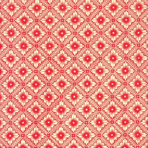 2 Sheets Italian Red Star Flower Floral Print Paper ~ Carta Varese Italy IPV803R x2