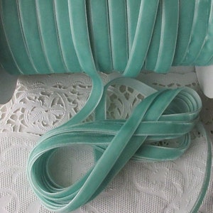 10 Yards Velvet 3/8&quot; Soft Aqua Sewing Trim Ribbon Single Sided