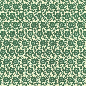 2 Sheets Green Floral Print Italian Paper ~ Carta Varese Italy IPV839GR x2