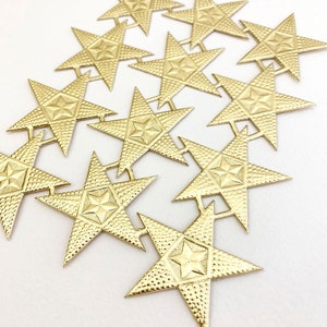 12 Germany Gold Die Cut Paper Foil Dresden Medium Bumpy Stars DF8320G