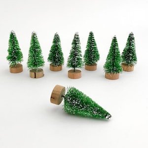 Flocked Mini Bottle Brush Tree Set – Forest + Ash
