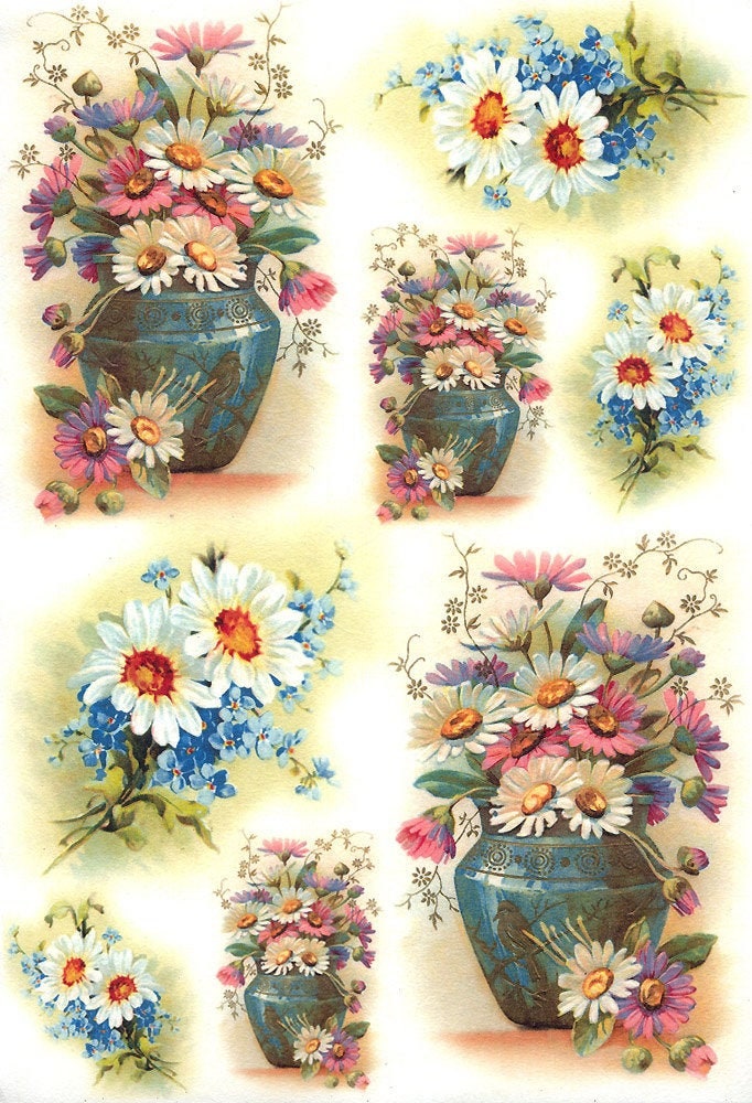 2 Sheets Italy Rice Paper Decoupage Sheet Vintage Images Springtime ...