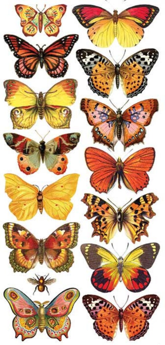 3 Sheets Self Adhesive Butterfly Stickers Colorful | Etsy