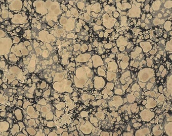 From Italy Hand Marbled Paper Stone Pattern in Black and Tans ~ Berretti Marbled Arts Italian IPMB-MR-015